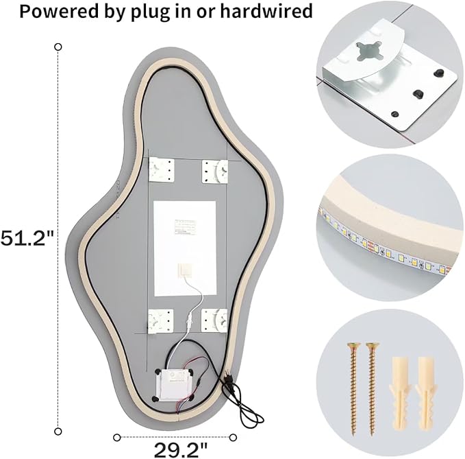Modern Irregular LED Bathroom Mirror
