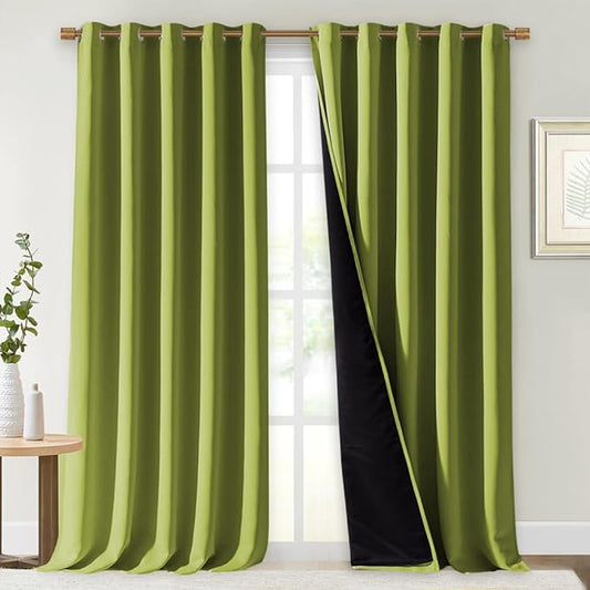 NICETOWN Full Shading Curtains for Windows, Fresh Green, 62 inches W x 95