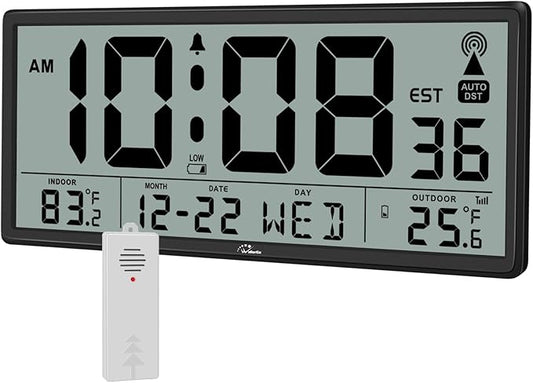 WallarGe Atomic Clock with Indoor Outdoor Temperature