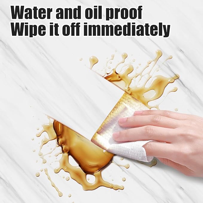 Chejiaye 10pcs Marble Peel and Stick Backsplash Waterproof Washroom Wall Panels