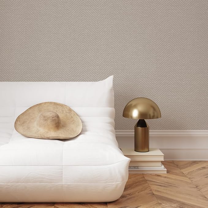 Tempaper x Jeremiah Brent Textured Faux Grasscloth Parquet Removable Peel and