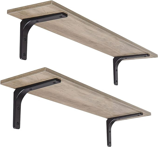 DINZI LVJ Long Wall Shelves, 31.5 Inch Wall Mounted Shelves Set of 2,