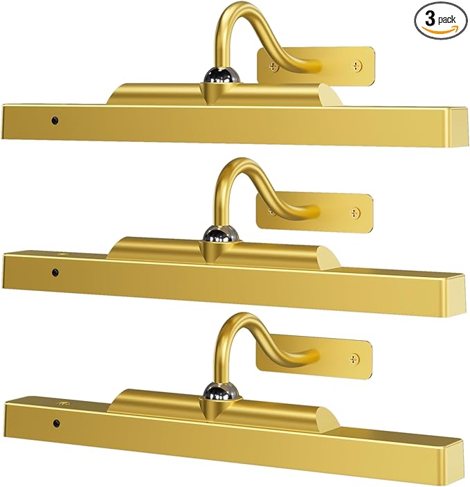 3 Pack Gallery Lights for Wall, 4400mAh Rechargeable Picture Lights