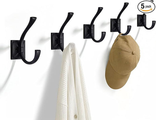 TUNNY 5 Pack Antique Design Wall Hanging Coat Hooks
