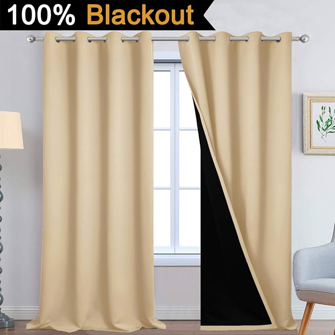 Yakamok 108 Inches Long Thermal Insulated 100% Blackout Curtains