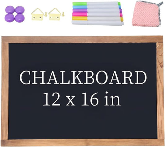 Magnetic Chalkboard for Wall Rustic Wood Framed Decorative Blackboard Sign