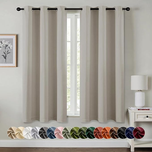 MIULEE Blackout Curtains for Bedroom Living Room 2 Panels, Thermal Insulated
