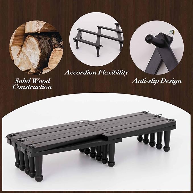 SCUNDA Wall Rack with 20 Hooks, Wooden Wall Expandable Coat Rack