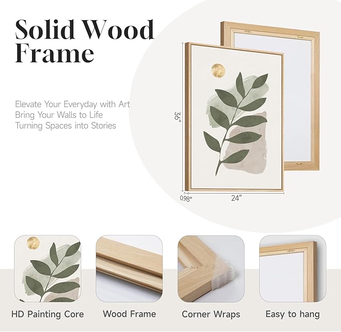 3 Piece Large Framed Abstract Boho Wall Art
