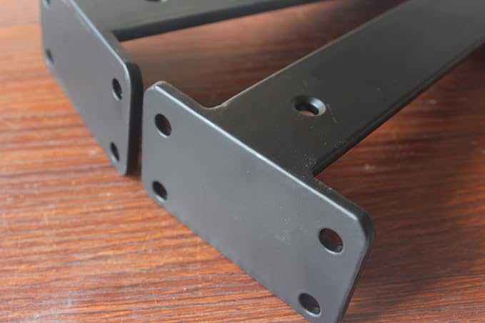 10 Pack - 8 inch Black Hidden L Shelf Bracket Iron Floating Shelf Brackets
