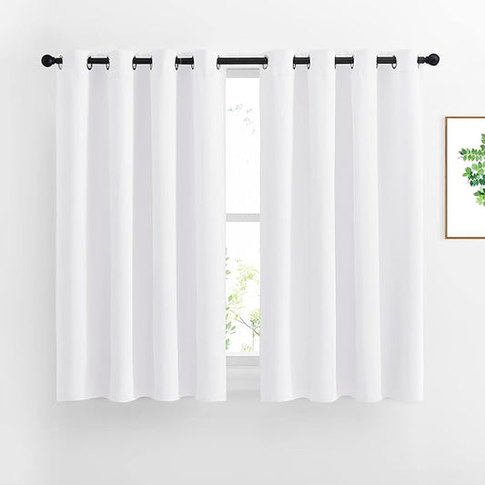 NICETOWN White Small Window Curtain 54 inches Length