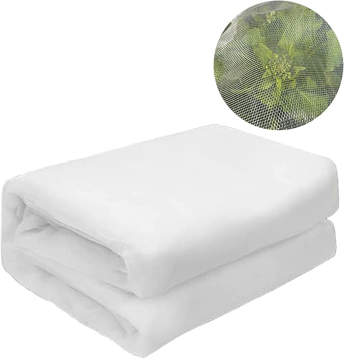 10X10Ft Garden Netting Pest Barrier – Ultra Fine Mesh Netting Plant Covers & Row Cover, Protects Vegetables, Fruits, Flowers from Mosquitoes, Insects, Birds, Deer & Squirrels