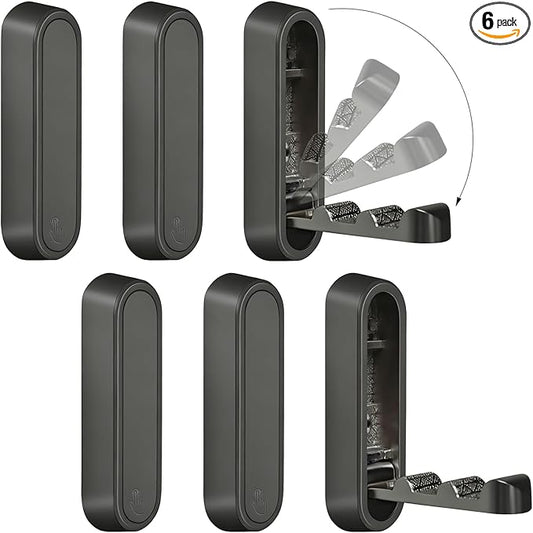 6PCS Foldable Wall Hooks, Zinc Alloy Flip Down Hooks, Retractable Wall Hooks