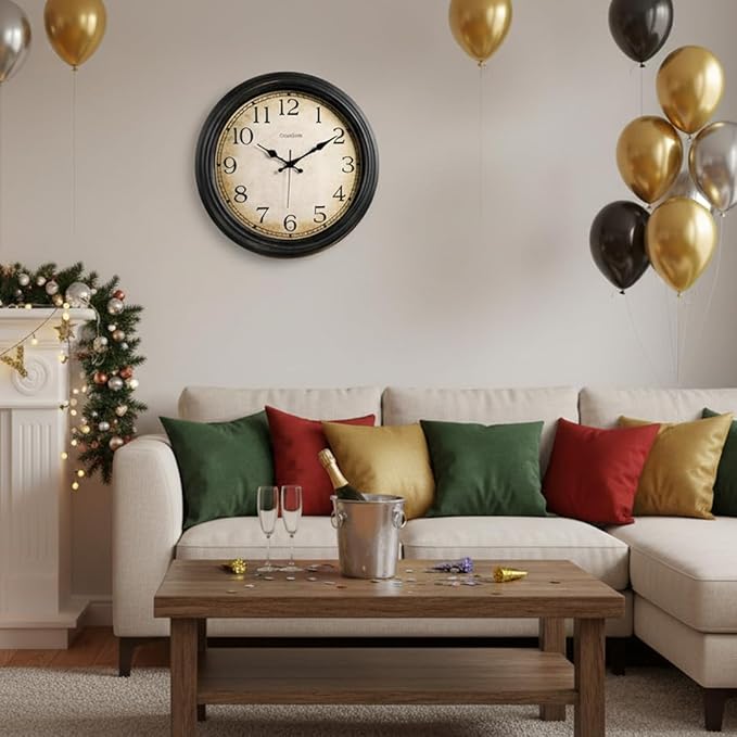 Crosstime 16 Inch Large Vintage Wall Clock