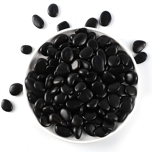 11LB Black River Rocks for Vases 3/4-1 5/8Inch River Stones Decorative Rocks for Plants Indoor Pebbles for Crafts Decorative Stones Gravels Rocks for Plants Outdoor