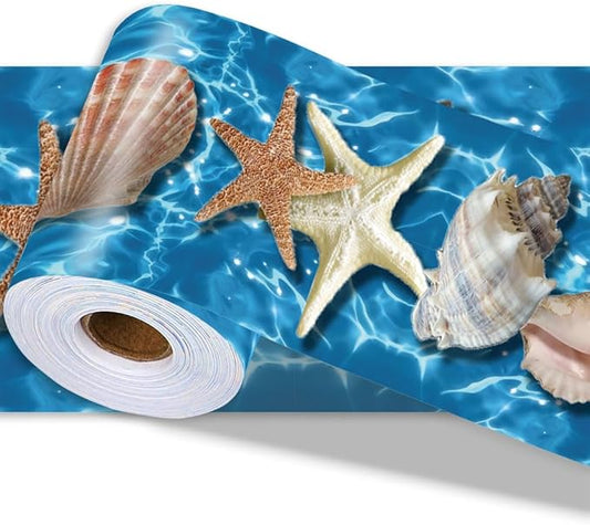 Beach Wallpaper Border Wall Border Trim Peel and Stick 19.7 x 4 Inch Ocean