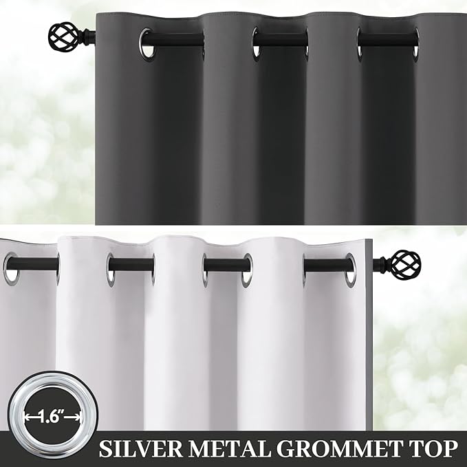 Yakamok 100% Blackout Curtain Panels 84 inches Cold and Light Blocking Drapes