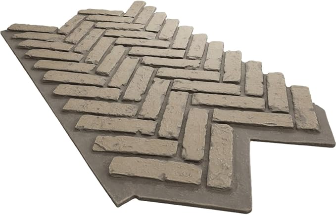 EverStone Herringbone Faux Brick Panel, 46 1/2"W x 25 1/4"H x 1"D, Adobe Color