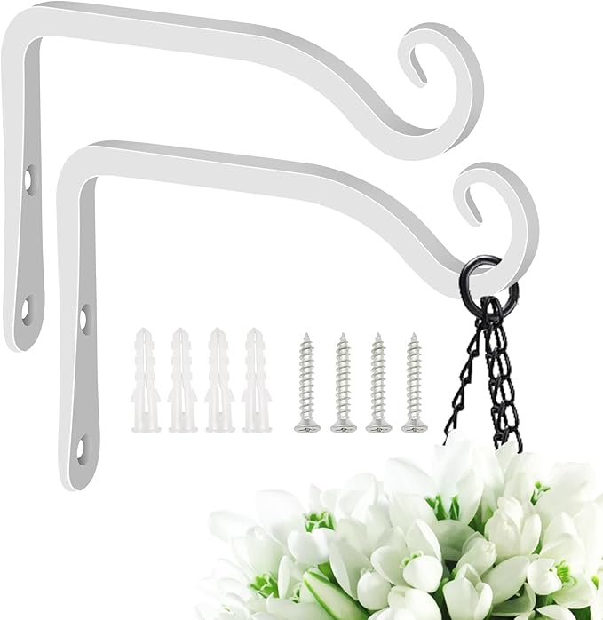 FEED GARDEN Hand-Forged Hanging Plant Bracket Iron Wall Hook
