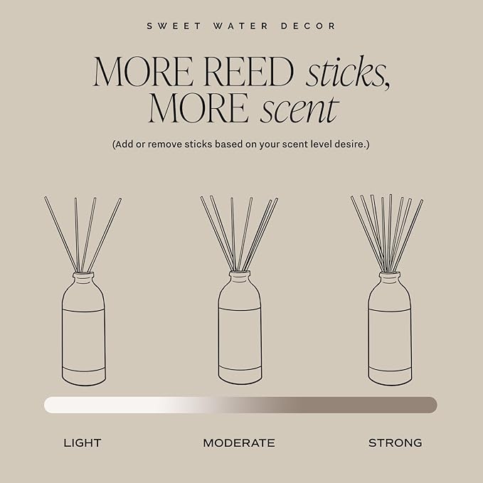 Sweet Water Decor Hello Fall Reed Diffuser Set - Hot Cider, Cinnamon, Cloves, Apple, and Nutmeg Scented Diffuser - Scent Diffusers for Home, Long Lasting Fragrance, Made in The USA
