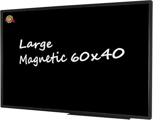 Lockways Magnetic Chalkboard 60 x 40 Inches, Aluminum Frame Large Blackboard