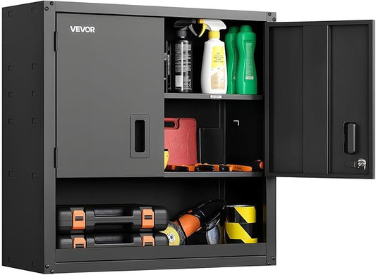 VEVOR Metal Wall Cabinet, 30W x 12.01D x 30H Inch, Steel Floating Hanging