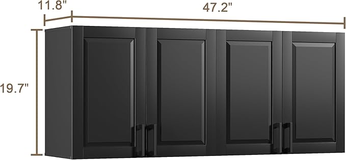 ChooChoo Laundry Room Cabinets, 4 Doors Wall Mounted Storage Cabinet, Kitchen