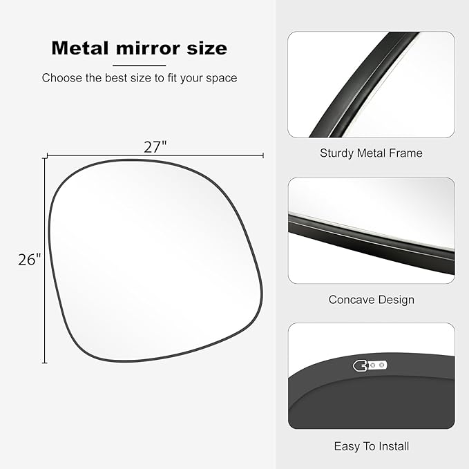 WallBeyond Asymmetrical Mirror, Irregular Wall Mirror, Wall Mirrors Decorative