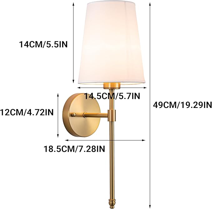 YHCDLAMP Battery Operated Wall Sconces Set of 2, Rechargeable Wireless Wall
