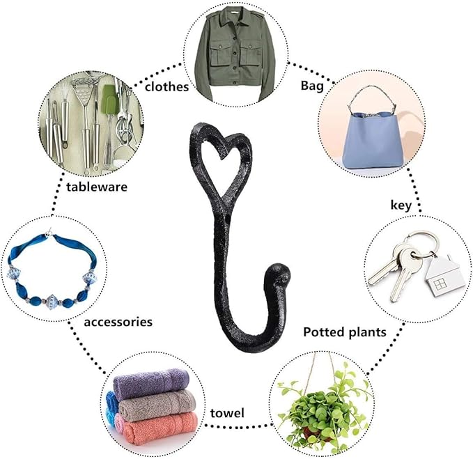 Decorative Wall Hooks Coat Towel Hook, Bath Kitchen Garage Hanging Scarf Cap