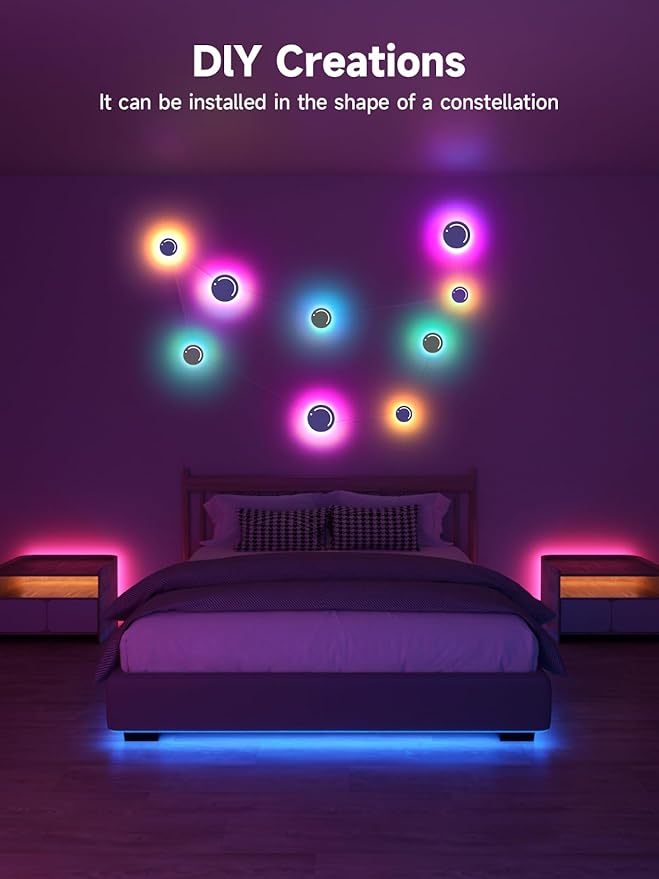 GIPOYENT Smart Wall Light, 9-Piece LED DIY Constellation Light, RGB Color