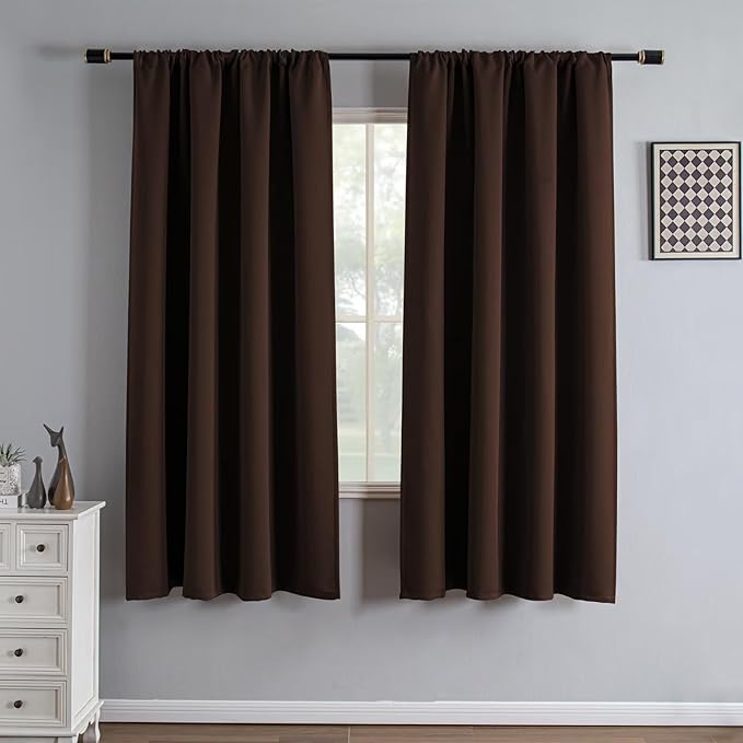IGEMAEVE Blackout Curtains 72 Inch Length 2 Panels Set, Rod Pocket Energy