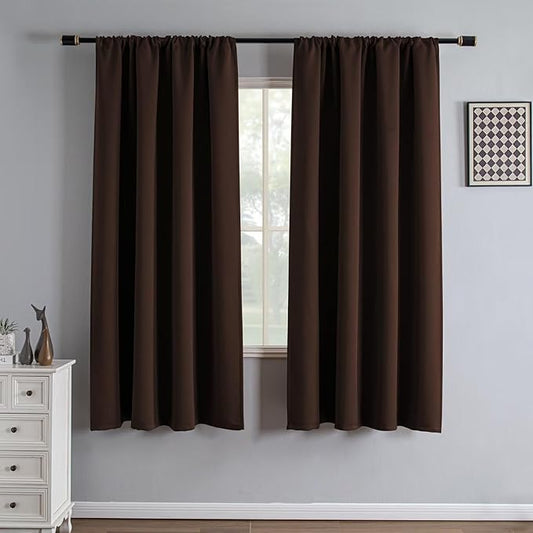 IGEMAEVE Blackout Curtains 72 Inch Length 2 Panels Set, Rod Pocket Energy