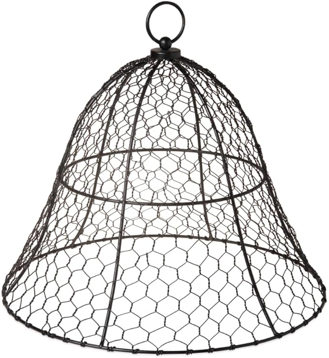 Gardenerâs Supply Company Sturdy Chicken Wire Cloche Plant Protector Cover | Sturdy Metal Cage Garden Protection for Your Plants & Seedlings | 16" in Diameter x 12-1/2" H - Black