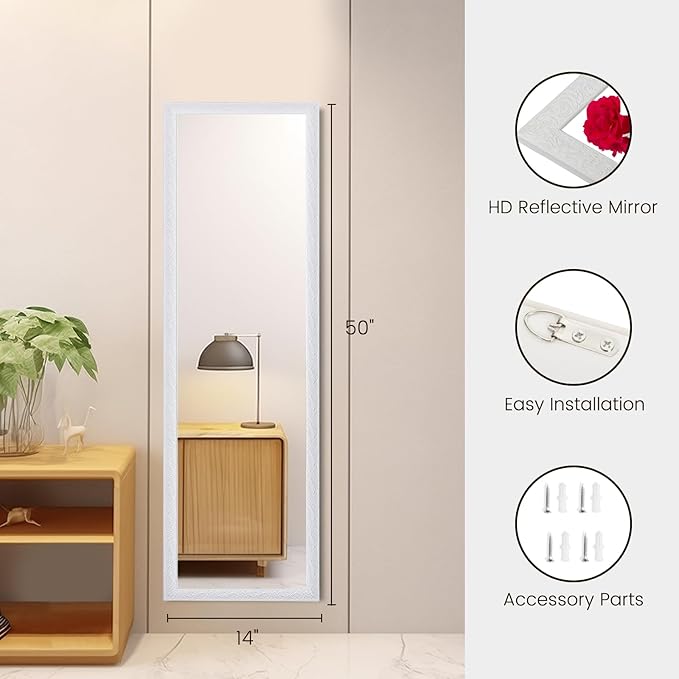 Beauty4U Full Length Mirror Wall Mirror Full Body Dressing Mirror Wall Mounted