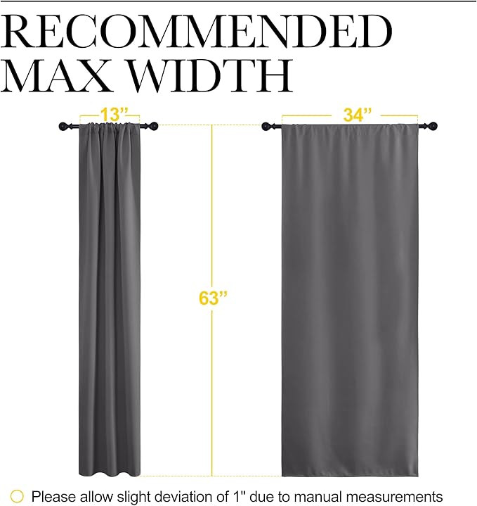 NICETOWN Grey Window Curtains for Bedroom