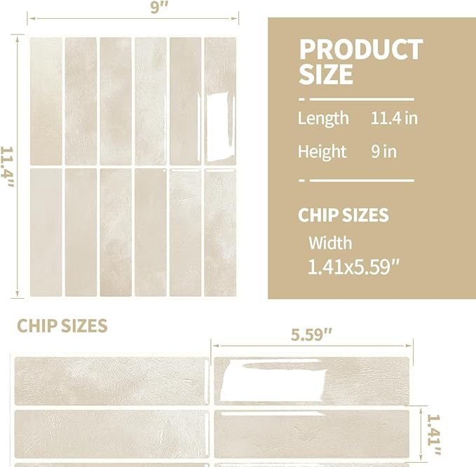 Peel and Stick Backsplash 3D Wall Tiles, Self-Adhesive, Oil Proof, Waterproof