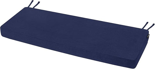 Favoyard Outdoor Bench Cushion 48 x 16 Inch Rainproof Patio Furniture Cushions 3-Year Color Fastness Garden Settee Porch Pads with Ties, Blue