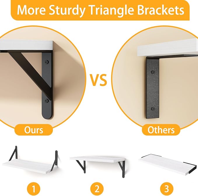 YGEOMER 16.5 Inch Floating Shelves