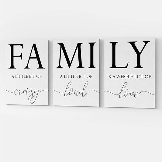 GUBIYU Home Family Wall Decor, Dining Room Kitchen Decor Set of 3 Inspirational