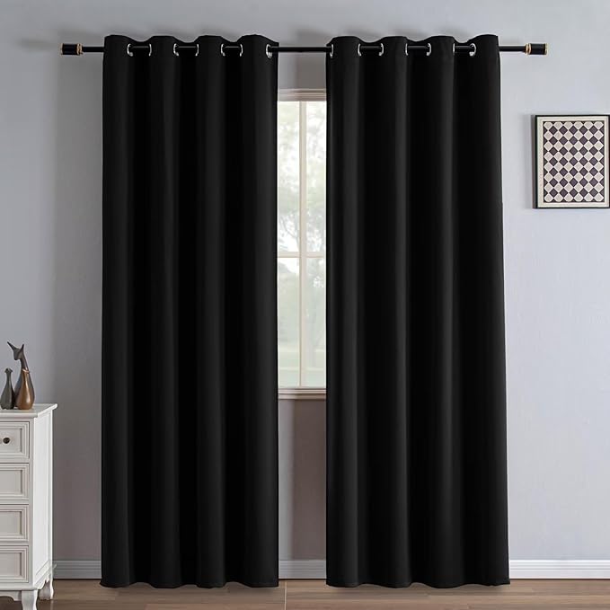 IGEMAEVE Black Out Curtains 84 Inch Long