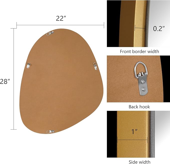 WallBeyond Asymmetrical Mirror, Irregular Wall Mirror, Unique Wall Mirrors