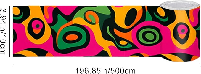 HOMETITUTE Wallpaper Border Peel and Stick Wall Border Colorful Pop Art