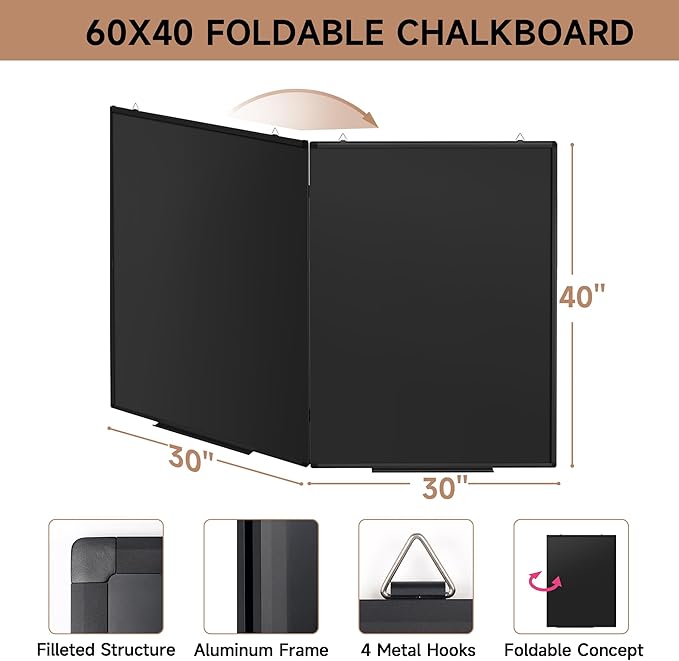 SELEAD Folding Magnetic Chalkboard