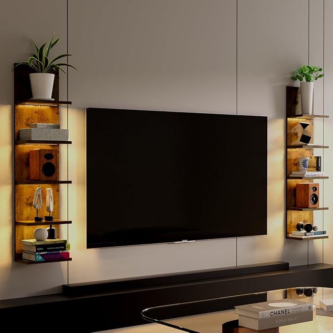 Homaterial 5 Tier Wall Shelf Unit, Modern Vertical Lack Wall Shelves