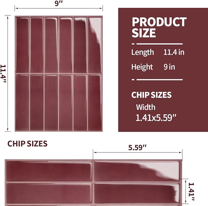 Peel and Stick Backsplash 3D Wall Tiles, Self-Adhesive, Oil Proof, Waterproof