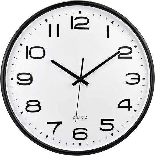 Plumeet 16'' Extra Large Wall Clock, Battery Operated Wall Clocks Silent