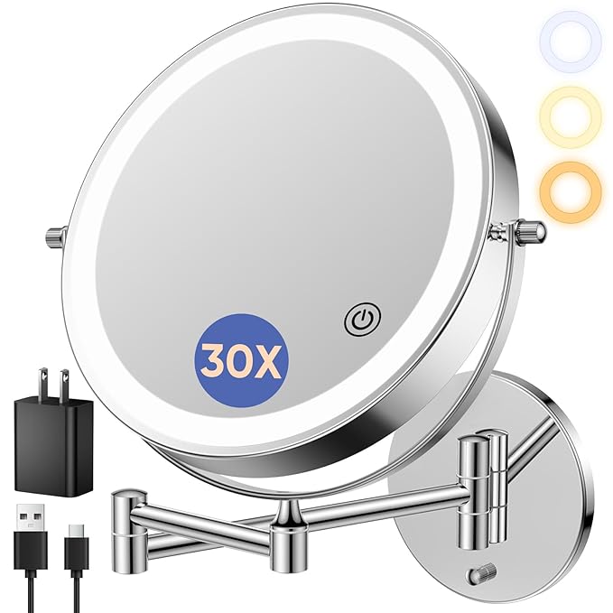 FUNTOUCH 9" Wall Mounted Makeup Mirror