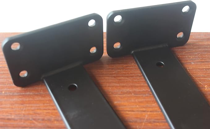 16 Pack - 5 inch Black Hidden L Shelf Bracket Iron Floating Shelf Brackets
