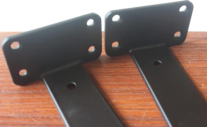 10 Pack - 8 inch Black Hidden L Shelf Bracket Iron Floating Shelf Brackets